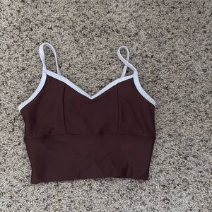 Five Dancewear brown bra top with white trim